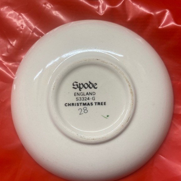 Vintage NOS Spode Christmas Tree Individual Butter /Ashtray (4) Original Box - Picture 6 of 8